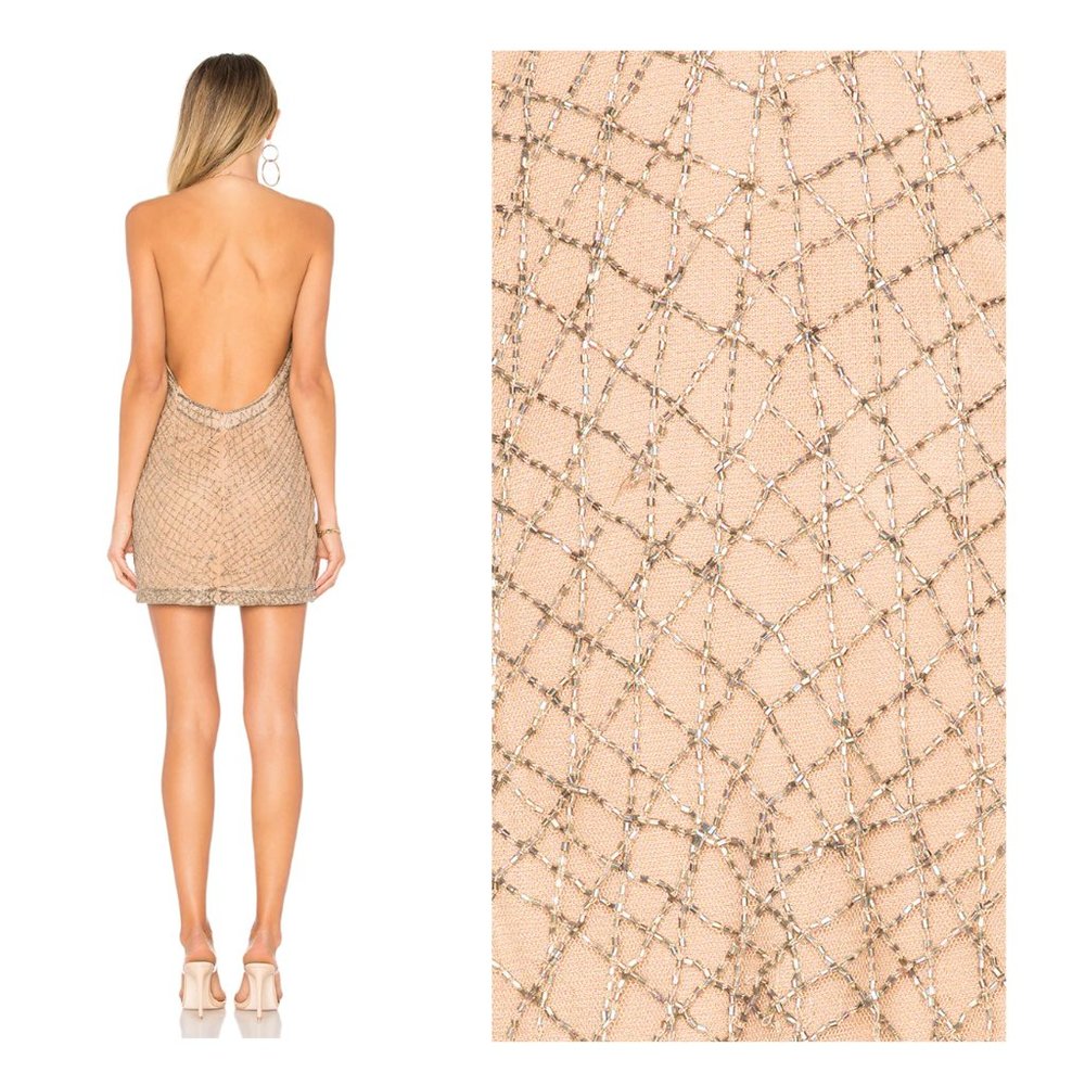 NBD Beige Sequin Mini Dress - Picture 2 of 10